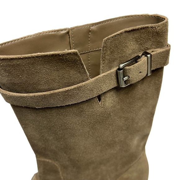 Vince Camuto Walleya Motorcycle Suede Boots Size 7M Taupe NWOT - Picture 9 of 11